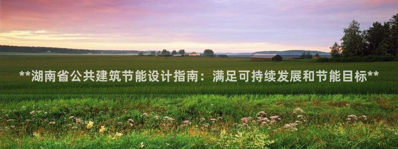 E尊国际：**湖南省公共建筑节能设计指南：满足可持续发展和节能目标**