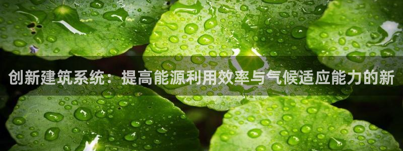 e尊官网：创新建筑系统：提高能源利用效率与气候适应能力的新