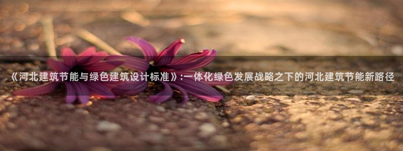 尊亿游戏国际官网：《河北建筑节能与绿色建筑设计标准》:一体化绿色发展战略之下的河北建筑节能新路径